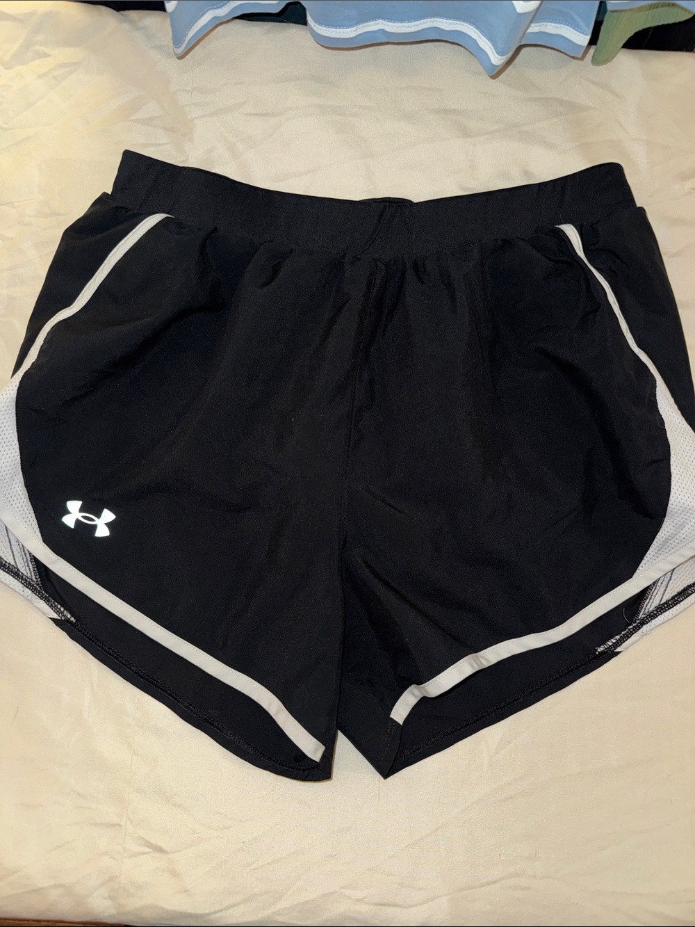 Under Armour Black Athletic Shorts with White Trim